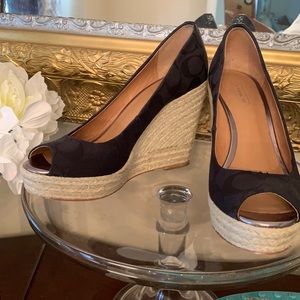 Black Coach Wedges